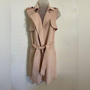 Sleeveless Blush Trench Coat